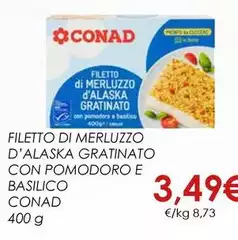 Conad - Filetto Di Merluzzo D'Alaska Gratinato Con Pomodoro E Basilico
