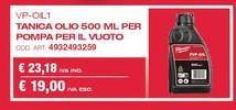 Tanica Olio 500 Ml Per Pompa Per Il Vuoto