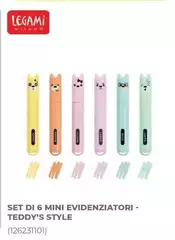 Legami Milano - Set Di 6 Mini Evidenziatori-Teddy's Style Legami Milano - Set Di 6 Mini Evidenziatori-Teddy's Style