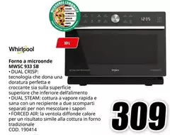 Whirlpool - Forno A Microonde MWSC 933 SB