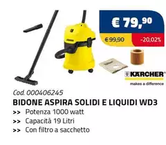 Kärcher - Bidone Aspira Solidi E Liquidi Wd3