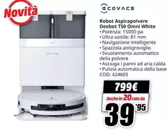 White - Robot Aspirapolvere Deebot T50 Omni