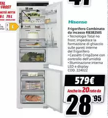 Hisense - Frigorifero Combinato Da Incasso Rb3825os