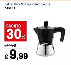 Zanetti - Caffettiera 3 Tazze Induction Star