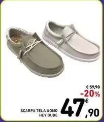 Dude - Scarpa Tela Uomo Hey