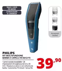 Philips - 5000 Series Hairclipper Series 5000 HC5612/15 Regolacapelli Lavabile