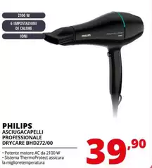 Philips - DryCare Asciugacapelli Professionale Con Asciugatura Veloce E Potente Motore AC 2100W BHD272/00