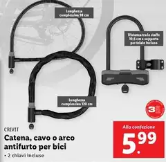Crivit - Catena, Cavo O Arco Antifurto Per Bici