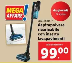 Silvercrest - Aspirapolvere Ricaricabile Con Inserto Lavapavimenti