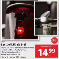 Crivit - Set Luci Led Da Bici