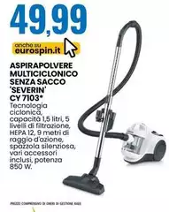 Severin - Aspirapolvere Multiciclonico Senza Sacco CY 7103