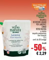 Conad - Ricarica Detersivo Liquido Per Lavatrice Verso Natura