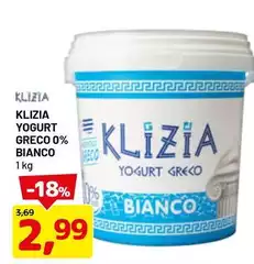 Klizia - Yogurt Greco 0% Bianco