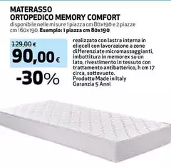 Materasso Ortopedico Memory Comfort