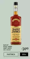 Royal - Rum 40°  Ambre Saint James