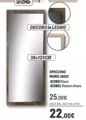 Solo - Specchio Muro Jago 423861 Noce