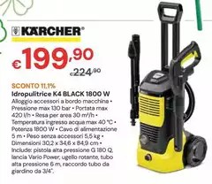 Kärcher - Idropulitrice K4 BLACK 1800 W