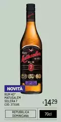 Matusalem - Rum 40°  Solera 7