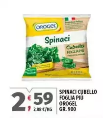 Orogel - Spinaci Cubello Foglia Più