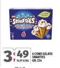 Smarties - 6 Cono Gelato
