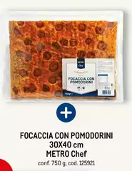 Metro chef - Focaccia Con Pomodorini 30x40 Cm
