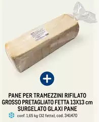 Pane Per Tramezzini Rifilato Grosso Pretagliato Fetta 13x13 Cm Surgelato Glaxi Pane