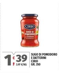 Cirio - Sugo Di Pomodoro E Datterini Cirio - Sugo Di Pomodoro E Datterini