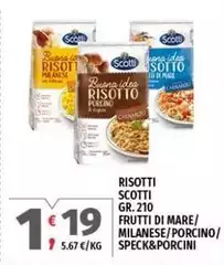 Scott - Risotti i Frutti Di Mare/ Milanese/ Porcino/ Speck&porcini