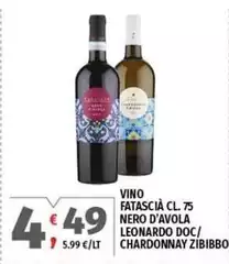 Fatascia - Vino  Nero D'avola Leonardo DOC/ Chardonnay Zibibbo