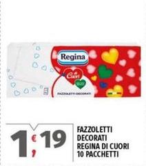 Regina - Fazzoletti Decorati Di Cuori 10 Pacchetti
