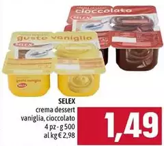 Selex - Crema Dessert Vaniglia, Cioccolato