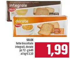 Selex - Fette Biscottate Integrali, Dorate
