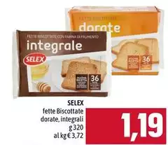 Selex - Fette Biscottate Dorate, Integrali