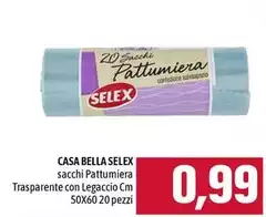 Selex - Casa Bella Sacchi Pattumiera Trasparente Con Legaccio Cm