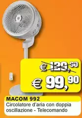 Macom - 992 Circolatore D'aria Con Doppia Oscillazione - Telecomando