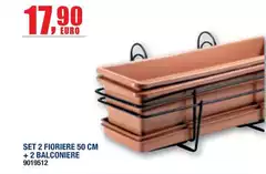 Set 2 Fioriere 50 Cm + 2 Balconiere