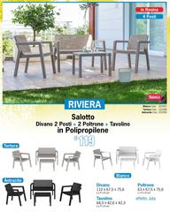 Salotto Divano 2 Posti + 2 Poltrone + Tavolino