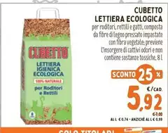 Cubetto Lettiera Ecologica