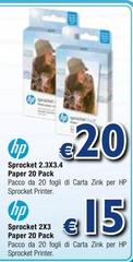 HP - Sprocket 2x3 X3 Paper 20 Pack