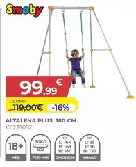 Smoby - Altalena Plus 180 Cm