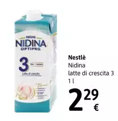 Nestlè - Nidina Latte Di Crescita 3 Con Vitamina D E C 1 L