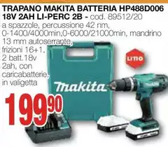 Makita - Trapano  Batteria HP488D006 18V 2AH Li-Perc 2B