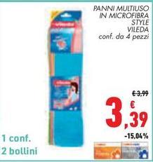Vileda - Panni Multiuso In Microfibra Style