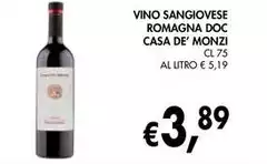 Casa De' Monzi - Vino Sangiovese Romagna DOC
