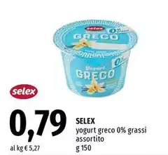 Selex - Yogurt Greco 0% Grassi Assortito