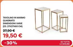 Tavolino In Marmo Quadrato