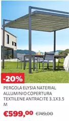 Pergola Elysia Naterial Alluminio Copertura Textilene Antracite