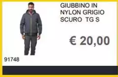 Giubbino In Nylon Grigio Scuro