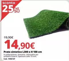 Prato Sintetico L300 X H 100 Cm