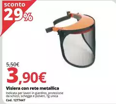 Visiera Con Rete Metallica